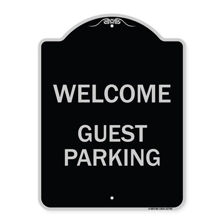 Signmission Welcome Guest Parking Heavy-Gauge Aluminum Architectural Sign, 24" x 18", BS-1824-22705 A-DES-BS-1824-22705